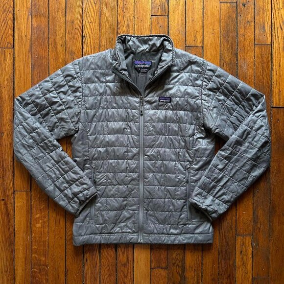 Patagonia Nanopuffer Primaloft Packable Puffer‎ Jacket Men S Grey Silver